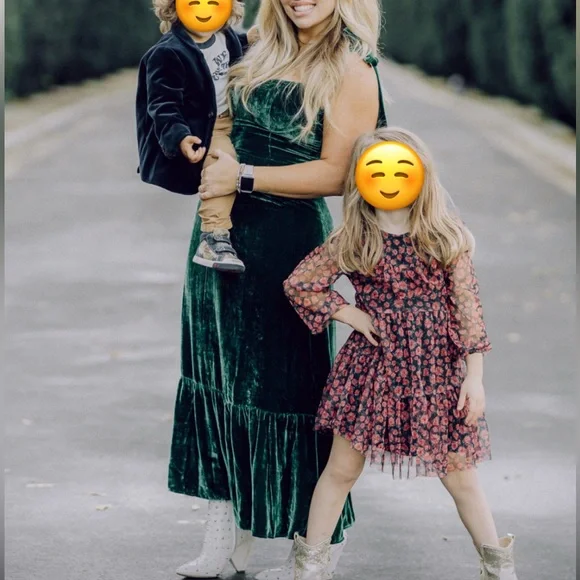 Reformation Antoinette velvet dress green - Picture 3 of 6